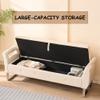 HIUU 67.9 End of Bed Storage Bench King Size,Beige Velvet Ottoman Bench for Bedroom & Entryway,Soft Ottoman Seat with Hidden Storage Compartment view 4
