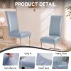 WENZMOC PU Leather Dining Chair Covers Removable 100% Waterproof Chair Covers for Dining Chairs Set of 6, Stretchy & Soft High Back Kitchen Chairs Cover Protectors (Grey) view 2