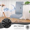 WENZMOC PU Leather Dining Chair Covers Removable 100% Waterproof Chair Covers for Dining Chairs Set of 6, Stretchy & Soft High Back Kitchen Chairs Cover Protectors (Grey) view 3