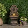 36.25" High Fountain, Weather Resistant Floor Fountain with Light, Antique Brown view 1