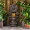 36.25" High Fountain, Weather Resistant Floor Fountain with Light, Antique Brown view 2