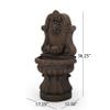 36.25" High Fountain, Weather Resistant Floor Fountain with Light, Antique Brown view 3
