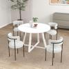 5 Pcs Round Dining Set, Trestle Dining Table with 4 Boucle Chairs RM341 view 1