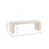 Boucle Waterfall Bench Cream 52" W view 4