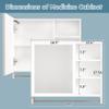 Modern 32 x 28 inches Aluminium Bathroom Cabinets, Medicine Cabinets with Mirrors and LED Lights, Bathroom Lockers with Multilevel Storage Compartments and Towel Rails view 4
