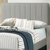 1pc Eastern King Size Bed Beautiful Gray Polyfiber Vertical Tufted HB Platform Bede Slats Bedroom Furniture view 4