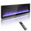 60 Inch Electric Fireplace, Recessed and Wall Mounted Fireplace view 3