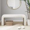 Boucle Waterfall Bench Cream 42" W view 1
