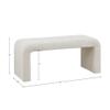 Boucle Waterfall Bench Cream 42" W view 2