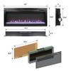 44 inch in Wall recessed Electric Fireplace with Remote and Multi Color Flame emberbed, LED Light Heater view 2