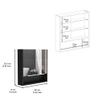 Medicine Cabinet, One Open Shelf, Three Interior Shelves, Black view 2