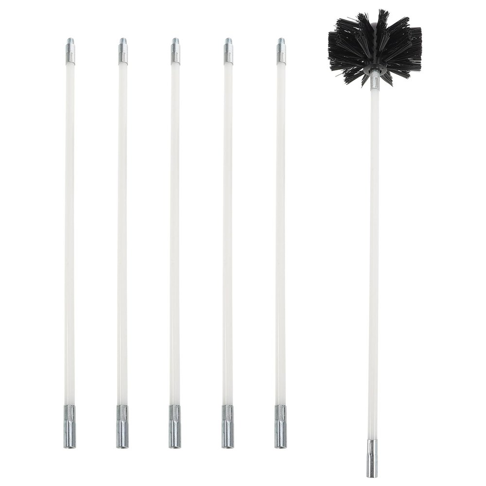 Nylon Chimney Cleaning Brush Set, Extendable Black Cleaning Tool