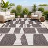 JONATHAN Y Abstract Two-Tone Indoor Outdoor Area Rug 3X5 Black/Cream, Lucian Modern Geometric for Backyard, Patio, Porch, Easy-Cleaning, High Traffic, Pet-Friendly, Non-Shedding (TSN303A-3) view 1