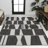 JONATHAN Y Abstract Two-Tone Indoor Outdoor Area Rug 3X5 Black/Cream, Lucian Modern Geometric for Backyard, Patio, Porch, Easy-Cleaning, High Traffic, Pet-Friendly, Non-Shedding (TSN303A-3) view 3