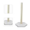 Paper Towel Holder Simulation Marble Standing Multifunctional Rack for Kitchen Pool, Towel Roller Stand for Office Building, Gold Aluminum Rod view 2