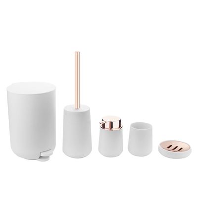 AFPSDLFJDLS Bathroom Toiletry Kit Brushing Cup Toilet Brush Trash Can Dispenser Lotion Bottle(D)