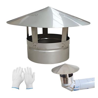 Fireplace Rain Cover Thickness 0.6 Mm Round Chimney Caps, 304 Stainless Steel Roof Chimney Vent Cap, Stove Pipe Topper Exhaust Hood(14 cm/5.51 in)