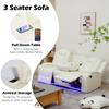 JBXBER Power Recliner Sofa Set with LED Lights, Power Reclining Sofa Set with Cup Holder, Storage Console, Faux Leather Couch for Home Theater Seating(Sofa, Loveseat and Chair,Cream) view 3