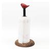 LIAN16PENG Kitchen Roll Holder Kitchen Desktop Vertical Paper Roll Rack, Plastic Wrap Bag Storage Rack, Household Cute Bird Tissue Holder Paper Towel Holders(Red) view 1