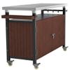 Outdoor Grill Cart with Stainless Steel Tabletop, Storage, Patio Kitchen Island with Wheels, Hooks, and Spice Rack, Waterproof Outdoor Grill Table, Movable BBQ Serving Cart Rolling Bar Cart GJ580 view 1