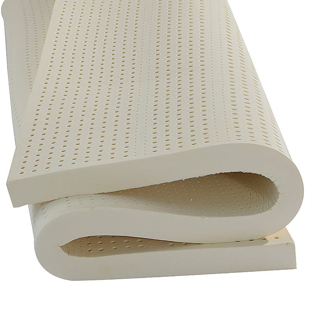100% Natural Latex Mattress, Organic Latex Mattress Cover Thick Soft Mattress Topper Portable Relieves Pressure, Honeycomb Pore Ventilation,Full,54"75"3"