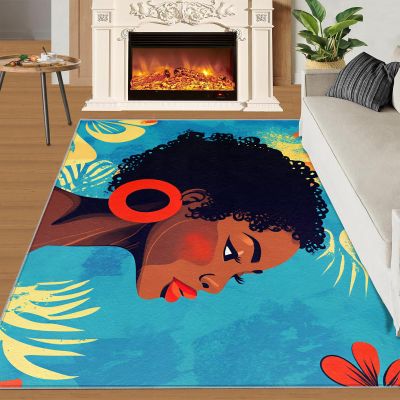 2x3 African American Women Rug - Modern African Doormat Outdoor Entrance, African Woman Laundry Room Carpet Non Slip Accent Throw Rugs for Bathroom Kitchen Sink Front Door