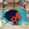 2x3 African American Women Rug - Modern African Doormat Outdoor Entrance, African Woman Laundry Room Carpet Non Slip Accent Throw Rugs for Bathroom Kitchen Sink Front Door view 3
