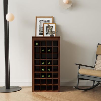 Brown Walnut Color Modular 32 Wine bar Cabinet Buffet Cabinet LH166