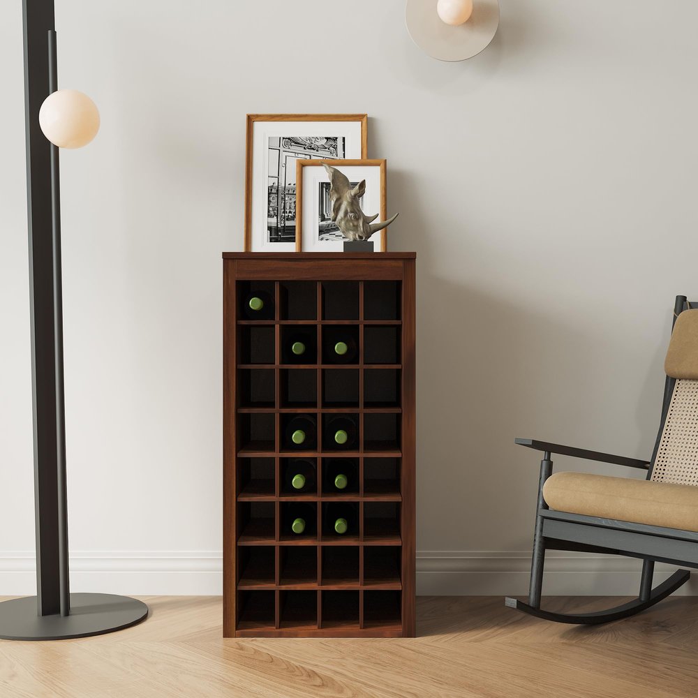 Brown Walnut Color Modular 32 Wine bar Cabinet Buffet Cabinet LH166
