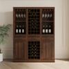 Brown Walnut Color Modular 32 Wine bar Cabinet Buffet Cabinet LH166 view 4