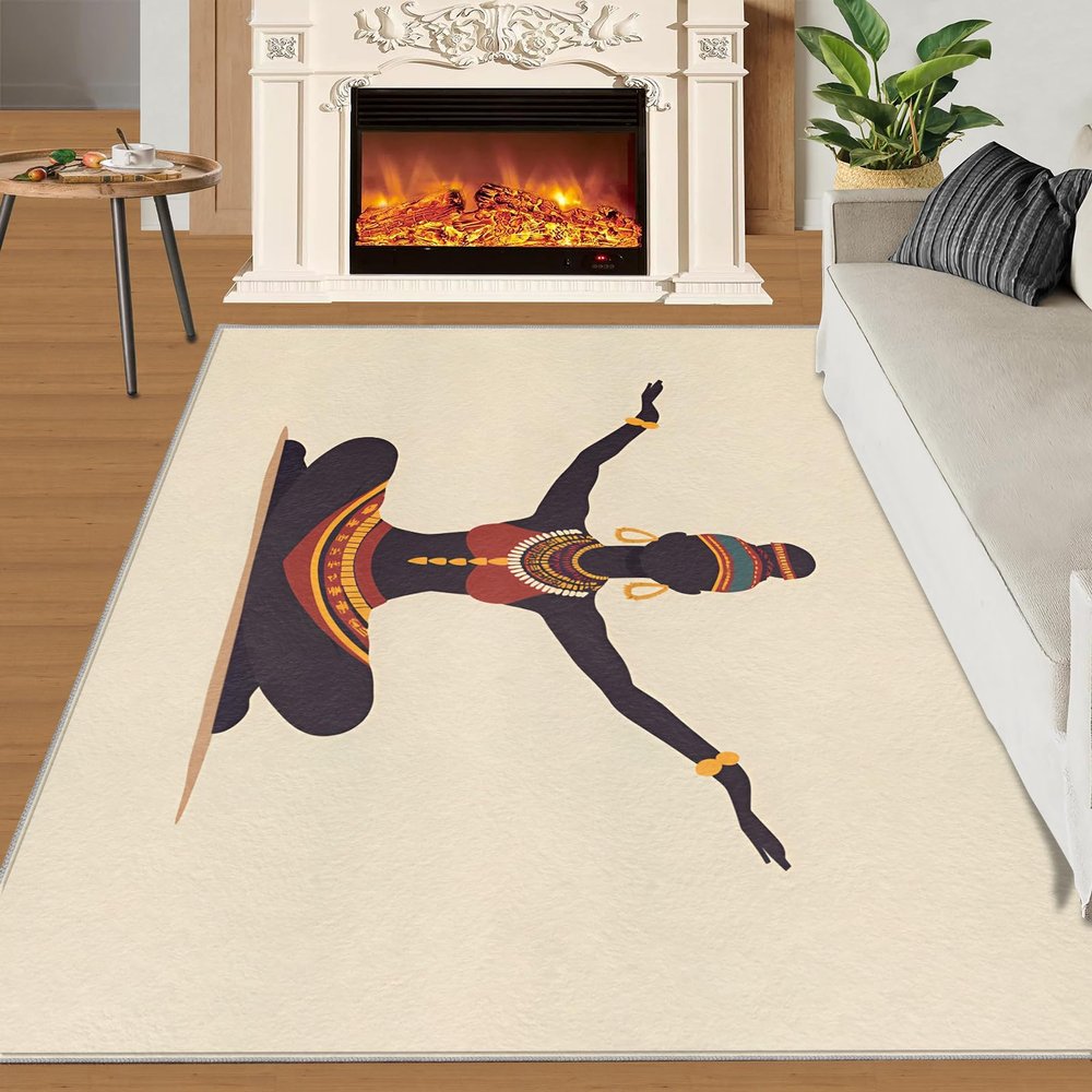 2x3 African American Women Rug - Modern African Doormat Outdoor Entrance, African Woman Laundry Room Carpet Non Slip Accent Throw Rugs for Bathroom Kitchen Sink Front Door