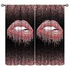 JADERYS Lips Blackout Curtains Black Pink Luxury Modern Abstract Art Print for Girls Women Bedroom Living Room Bathroom Rod Pocket Decoration Window Drapes 2 Panels W42xL84in view 1