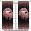 JADERYS Lips Blackout Curtains Black Pink Luxury Modern Abstract Art Print for Girls Women Bedroom Living Room Bathroom Rod Pocket Decoration Window Drapes 2 Panels W42xL84in view 3