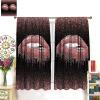 JADERYS Lips Blackout Curtains Black Pink Luxury Modern Abstract Art Print for Girls Women Bedroom Living Room Bathroom Rod Pocket Decoration Window Drapes 2 Panels W42xL84in view 4