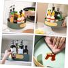 HAKIDZEL Seasoning Containers Holder Kitchen Condiment Organizer Rotating Fruit Plate Snack Plate for Easy Access view 2