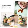 HAKIDZEL Seasoning Containers Holder Kitchen Condiment Organizer Rotating Fruit Plate Snack Plate for Easy Access view 4