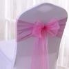 XXMBXX Organza & Lace Chair Sashes10/50-PackElastic Bow Knots for Wedding/Birthday/Banquet Decor, Adjustable Seat Back Ribbon Bands(Golden,50pcs) view 4