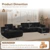 106" L-Shaped Cloud Sectional Sofa with Oversized Chaise Lounge, No-Assembly Living Room Set, Plush Faux Fur Modular Sleeper Couch and Comfy Reading Chair for Living Room, Right Facing Plush Black view 2