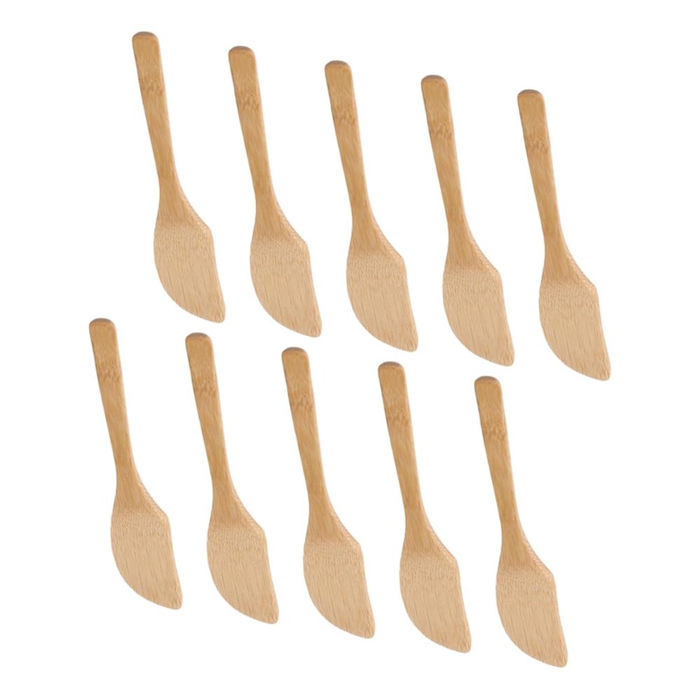ABOOFAN 10 Pack Natural Wood Serving Utensils Mini Jam Spreader for Dumpling Filling