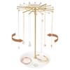 AmaQueen Rotating Necklace Hanger Organizer Tree with Jewelry Tray, Gold Spinning Necklace Chain Display Holder Stand Storage (Golden) view 1