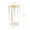 AmaQueen Rotating Necklace Hanger Organizer Tree with Jewelry Tray, Gold Spinning Necklace Chain Display Holder Stand Storage (Golden) view 2