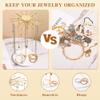 AmaQueen Rotating Necklace Hanger Organizer Tree with Jewelry Tray, Gold Spinning Necklace Chain Display Holder Stand Storage (Golden) view 4