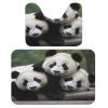 2 Piece Soft Bathroom Rugs Panda Bamboo Star Print Breathable Memory Foam Bathroom Mats and U-Shaped Bathroom Toilet Rug Set Super Absorbent Carpet Mat for Bathroom Floor Shower Sink 15.7"23.6" view 1