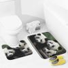 2 Piece Soft Bathroom Rugs Panda Bamboo Star Print Breathable Memory Foam Bathroom Mats and U-Shaped Bathroom Toilet Rug Set Super Absorbent Carpet Mat for Bathroom Floor Shower Sink 15.7"23.6" view 2