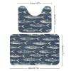 2 Piece Soft Bathroom Rugs White Fish Pattern Print Breathable Memory Foam Bathroom Mats and U-Shaped Bathroom Toilet Rug Set Super Absorbent Carpet Mat for Bathroom Floor Shower Sink 19.7"31.5" view 2