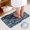 2 Piece Soft Bathroom Rugs White Fish Pattern Print Breathable Memory Foam Bathroom Mats and U-Shaped Bathroom Toilet Rug Set Super Absorbent Carpet Mat for Bathroom Floor Shower Sink 19.7"31.5" view 3