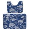 2 Piece Soft Bathroom Rugs White Floral Pattern Print Breathable Memory Foam Bathroom Mats and U-Shaped Bathroom Toilet Rug Set Super Absorbent Carpet Mat for Bathroom Floor Shower Sink 15.7"23.6" view 1