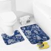 2 Piece Soft Bathroom Rugs White Floral Pattern Print Breathable Memory Foam Bathroom Mats and U-Shaped Bathroom Toilet Rug Set Super Absorbent Carpet Mat for Bathroom Floor Shower Sink 15.7"23.6" view 4