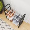 Gsycle 4 Tier Stackable Shoe Rack, Plastic Stainless Steel Shoe Shelf Space Saving Shoes Organizer and Storage for Closet Entryway Small Spaces view 4
