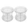 Holibanna 2pcs Rotating Makeup Tray Turntable Organizer Round Spice Rack for Kitchen Condiments and Cosmetics Storage Multi-functional Home Organizer view 1